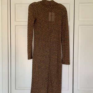 Zara Midi Length tan/brown dress